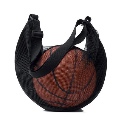 1PCS Single Ball Bag With Zipper Pocket Mesh Ball Storage Bag Sport Equipment Drawstring Sling Storage Net Carrying Basketball