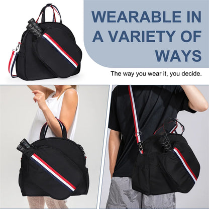 Multi-Sport Equipment Backpack Adjustable Paddle Bag for Pickleball Tennis & Racquetball Large Capacity Storage for Men & Women