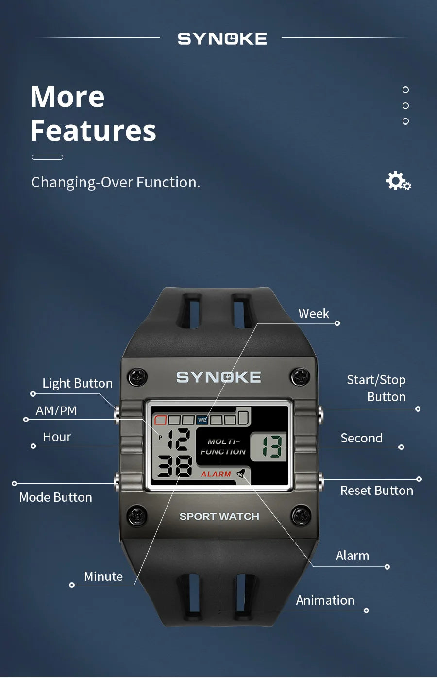 Mens Digital Sports Watch