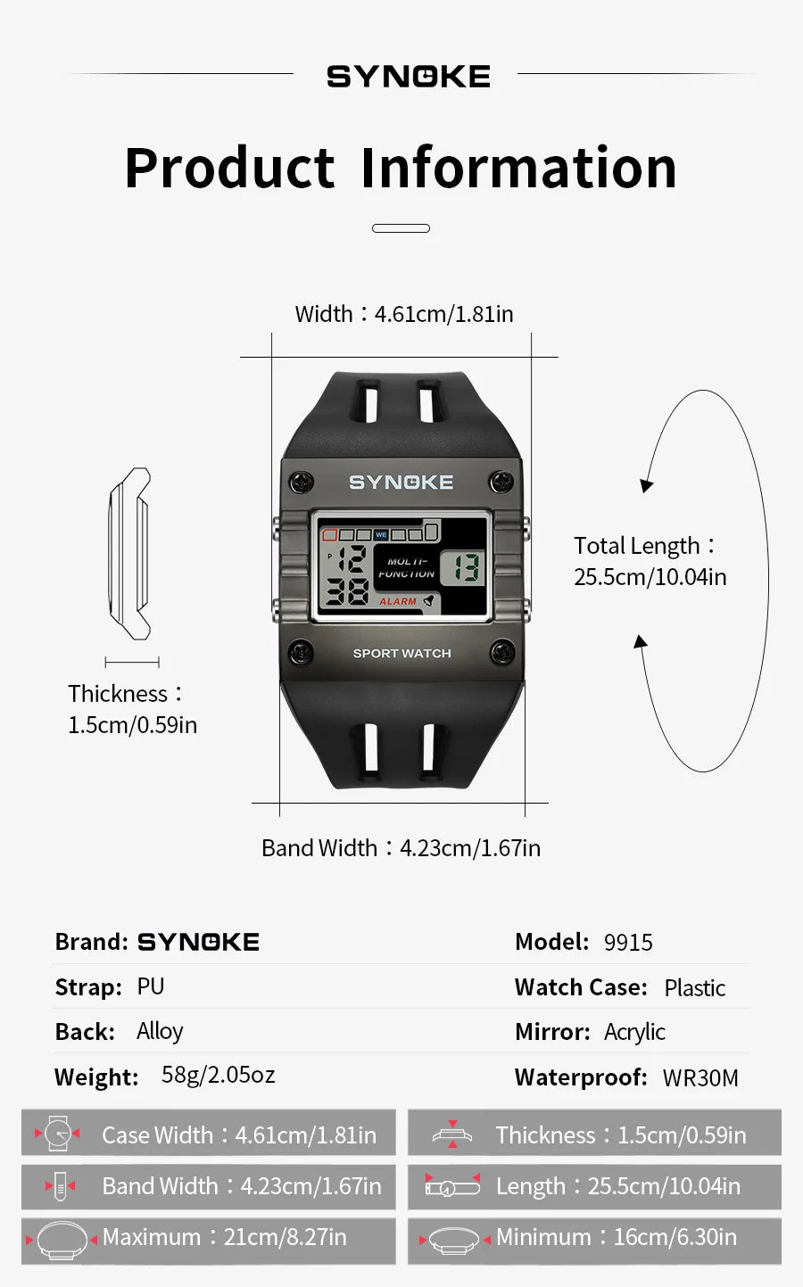 Mens Digital Sports Watch